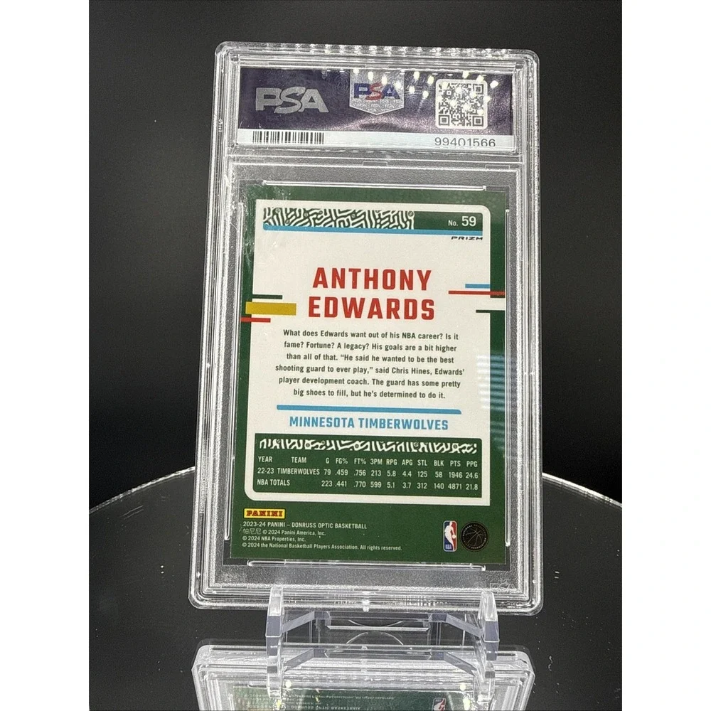 2023 Donruss Optic #59 Anthony Edwards Hollo PSA 9 Minnesota Timberwolves